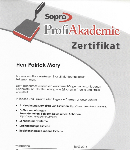sopro-certificat